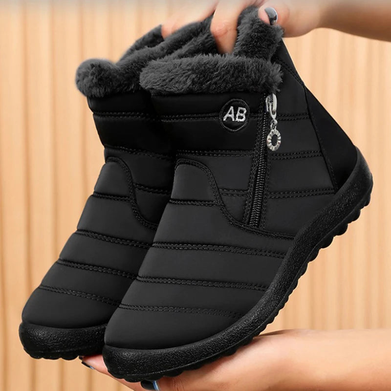 Women's Boots Women's Ankle Boots With Fur Winter Shoes Women Low Heels Winter Boots Snow Waterproof Botas Mujer Winter Footwear