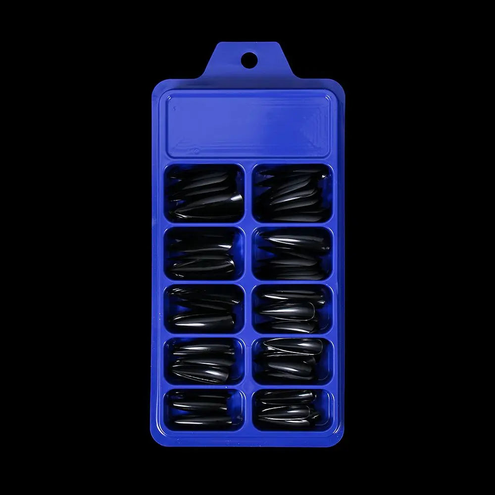 100 PCS/Box Solid Colour False Nail Tips Fake Nails Art Long Stiletto Acrylic Manicure DIY Tools Full Style 20Colors