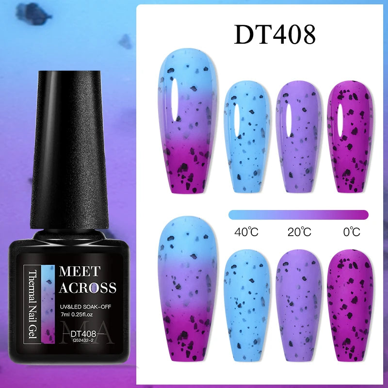 7ml Thermal Gel Nail Polish 3 Layers Temperature Color Changing Gel Winter Grey Semi Permanent Soak Off Nails Art UV Gel Varnish