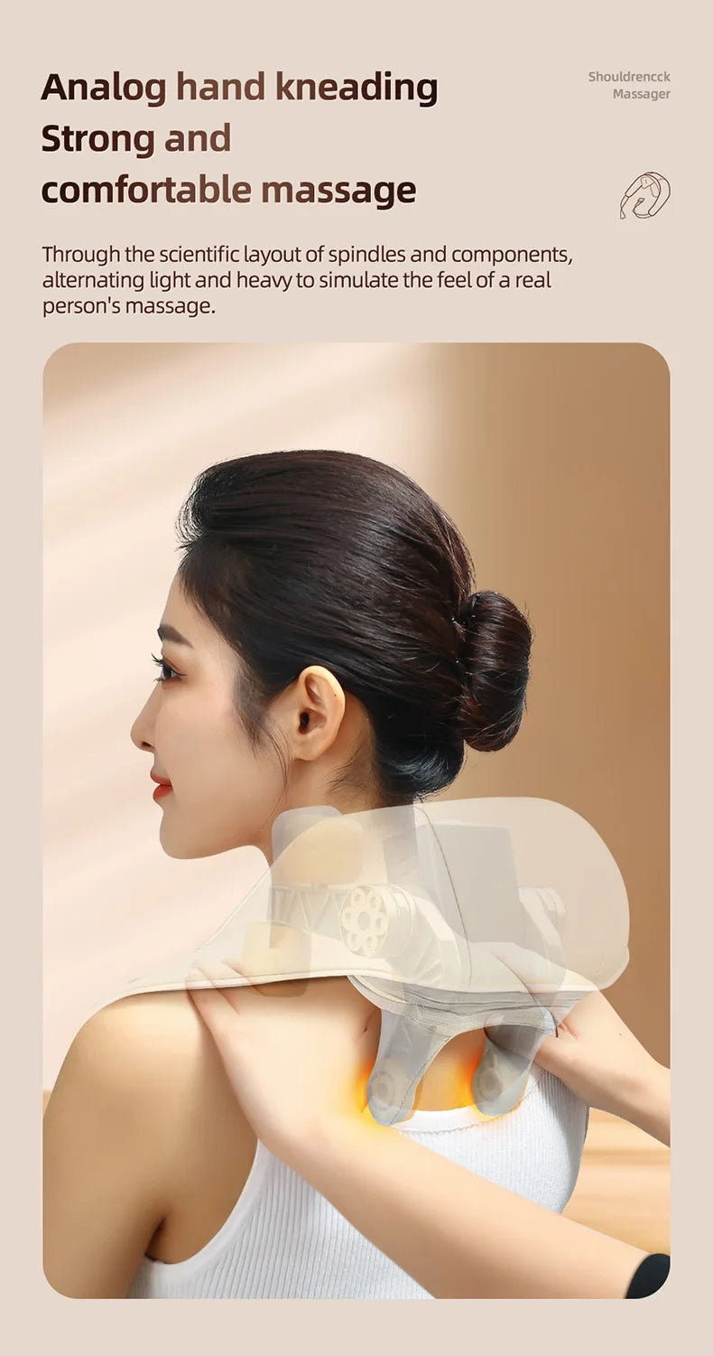 Neck Massager with Heat, Shoulder Massager, Shiatsu Neck and Back Massager, Muscle Pain Relief-Office, Home & Car