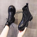 Black Riding Boots for Women Spring and Autumn Single Boots Summer Thin Thick Soles Increased Heels Motorcycle Slim Short Boots