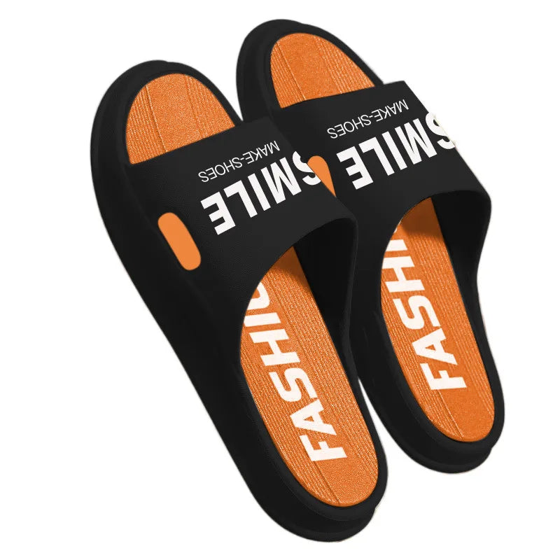 Men's Slippers 2025 New Thick Bottom Trendy Casual Indoor Outdoor Double Wear Bathroom Indoor Bathing Anti-Slip