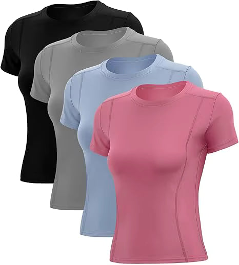 Women's Tops Workout Short Sleeve Shirts Yoga Athletic