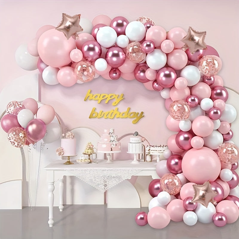 160pcs, Pink Balloon Garland Arch Kit, Wedding Decor, Birthday Decor, Anniversary Decor, Graduation Decor, Holiday Decor, Celebration Decor, Theme Event Decor, Indoor Decor, Party Decor Supplies